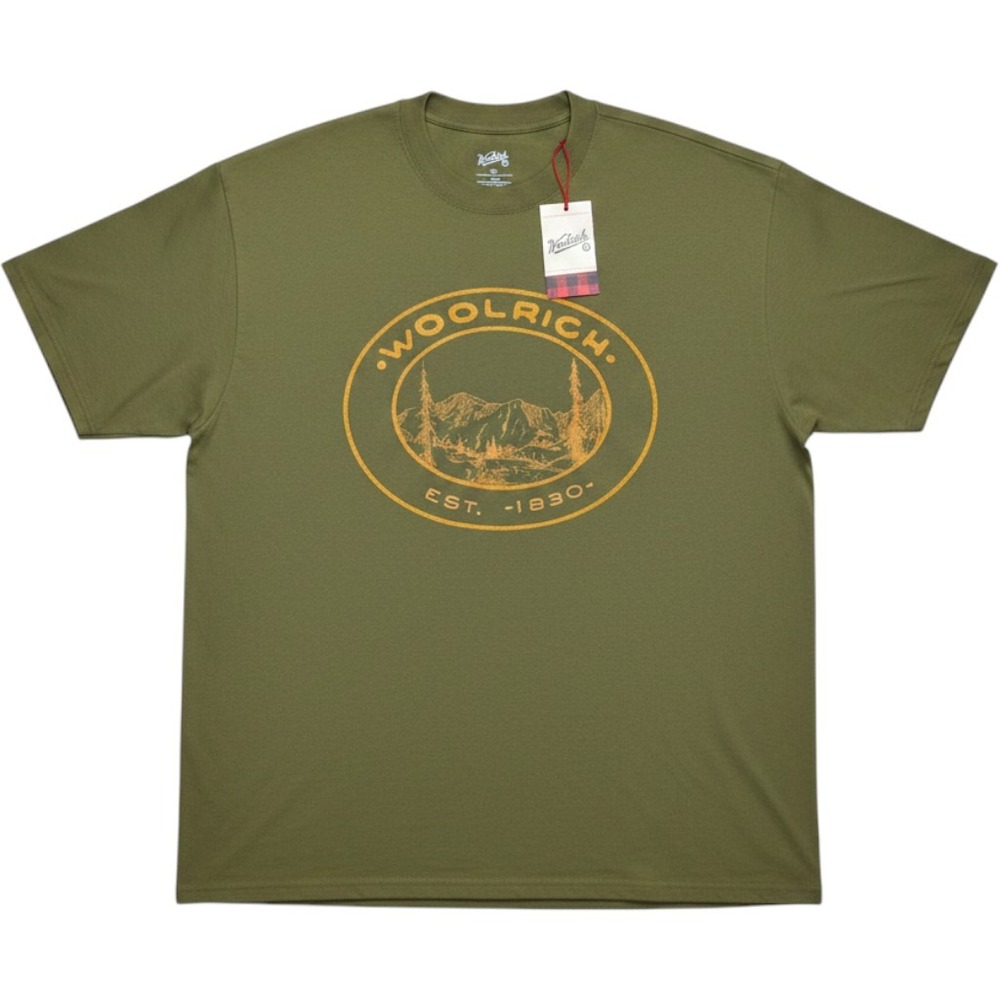 Woolrich Graphic T-Shirt Mens 2XL Green Mountain Logo VN1247024